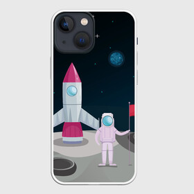 Чехол для iPhone 13 mini с принтом Астронавт покоряет космос в Белгороде,  |  | astronaut | moon | planets | rocket | shuttle | space | stars | звёзды | космонавт | космос | луна | планеты | ракета | шаттл