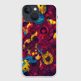 Чехол для iPhone 13 mini с принтом Цветы   шестеренки в Белгороде,  |  | странные цветы | узоры | узоры цветов | цветы | шестеренки