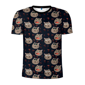 Мужская футболка 3D спортивная с принтом Котомания YES в Белгороде, 100% полиэстер с улучшенными характеристиками | приталенный силуэт, круглая горловина, широкие плечи, сужается к линии бедра | коты | кошки | настроение | рисование | характер | эмоции