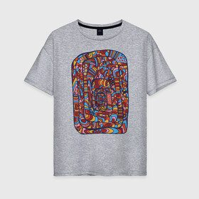 Женская футболка хлопок Oversize с принтом Африканская мелодия в Белгороде, 100% хлопок | свободный крой, круглый ворот, спущенный рукав, длина до линии бедер
 | африка | графика | колорит | экзотика | этника