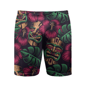Мужские шорты спортивные с принтом Тропический в Белгороде,  |  | beach | mask | palm | sea | summer | tropical | волны | жара | летние | лето | маска | море | пальмы | пляж | тропический