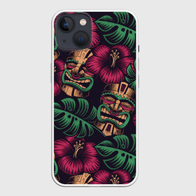 Чехол для iPhone 13 с принтом Тропический в Белгороде,  |  | beach | mask | palm | sea | summer | tropical | волны | жара | летние | лето | маска | море | пальмы | пляж | тропический