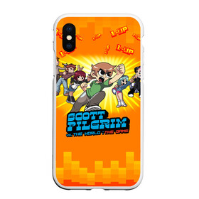 Чехол для iPhone XS Max матовый с принтом Scott Pilgrim в Белгороде, Силикон | Область печати: задняя сторона чехла, без боковых панелей | Тематика изображения на принте: ким | пайн | персонаж | пилигрим | подпространство | рамона | скотт | стивен | стиллс | флауэрс