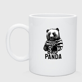 Кружка керамическая с принтом Плохая панда в Белгороде, керамика | объем — 330 мл, диаметр — 80 мм. Принт наносится на бока кружки, можно сделать два разных изображения | bad | panda | заключенный | медведь | наручники | панда