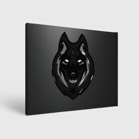 Холст прямоугольный с принтом Демон волк в Белгороде, 100% ПВХ |  | волк | зверь | серый | тьма | хищник | чёрный