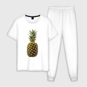 Мужская пижама хлопок с принтом ананас в Белгороде, 100% хлопок | брюки и футболка прямого кроя, без карманов, на брюках мягкая резинка на поясе и по низу штанин
 | ананас | еда | овощи | правильное питание | сладости | фрукты