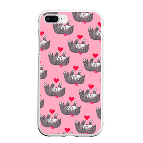 Чехол для iPhone 7Plus/8 Plus матовый с принтом Пиксельные котики в Белгороде, Силикон | Область печати: задняя сторона чехла, без боковых панелей | cat | cats | kitten | глаза | глазки | девочкам | кот | котёнок | котик | котики | котэ | котята | кошак | кошка | кошки | красивая | милая | прикольная | светлая | темная | черная