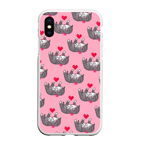Чехол для iPhone XS Max матовый с принтом Пиксельные котики в Белгороде, Силикон | Область печати: задняя сторона чехла, без боковых панелей | cat | cats | kitten | глаза | глазки | девочкам | кот | котёнок | котик | котики | котэ | котята | кошак | кошка | кошки | красивая | милая | прикольная | светлая | темная | черная