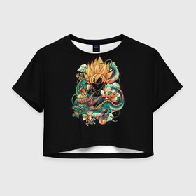 Женская футболка Crop-top 3D с принтом Dragon Ball. Retro Style в Белгороде, 100% полиэстер | круглая горловина, длина футболки до линии талии, рукава с отворотами | ball | birus | boo | broly | dragon | frieza | goku | majin | piccolo | saiyan | sayan | sell | sleep | super | trunks | vejeta | бирус | броли | буу | веджета | гоку | драконий | жемчуг | курилин | маджин | пикколо | сайян | саян | селл | сон | супер | т