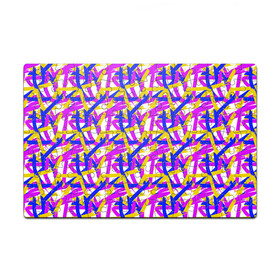 Головоломка Пазл магнитный 126 элементов с принтом абстракция из ярких полос в Белгороде, полимерный материал с магнитным слоем | 126 деталей, размер изделия —  180*270 мм | abstract | art | blue | bright | brush strokes | childrens | color | daub | drawing | geometry | gouache | isometry | lilac | pattern | stripes | three | yellow | абстрактный | гуашь | желтый | мазки кистью | мазня | полосы | синий | сиреневый | три | цве