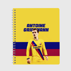 Тетрадь с принтом ANTOINE GRIEZMANN / ГРИЗМАНН в Белгороде, 100% бумага | 48 листов, плотность листов — 60 г/м2, плотность картонной обложки — 250 г/м2. Листы скреплены сбоку удобной пружинной спиралью. Уголки страниц и обложки скругленные. Цвет линий — светло-серый
 | Тематика изображения на принте: antoine griezmann | barcelona | football | sport | антуан гризманн | барселона | номер 7 | сборная франции | спорт. | футбол