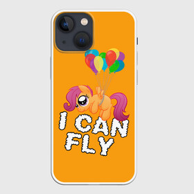 Чехол для iPhone 13 mini с принтом Я могу летать в Белгороде,  |  | Тематика изображения на принте: my little pony | дружба это чудо | единорог | единороги | май литл пони | мульт | мультфильм | радуга