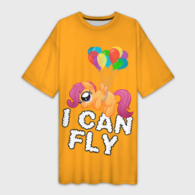 Платье-футболка 3D с принтом Я могу летать в Белгороде,  |  | my little pony | дружба это чудо | единорог | единороги | май литл пони | мульт | мультфильм | радуга