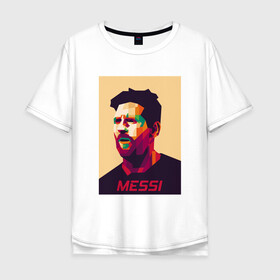 Мужская футболка хлопок Oversize с принтом Messi - Barcelona в Белгороде, 100% хлопок | свободный крой, круглый ворот, “спинка” длиннее передней части | argentina | barca | barcelona | football | lionel | messi | spain | sport | аргентина | барса | барселона | гол | золотой мяч | игрок | испания | камп ноу | лионель | месси | мяч | спорт | тренер | футбол | чемпион | чемпионат