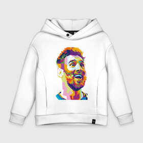 Детское худи Oversize хлопок с принтом Messi Smile в Белгороде, френч-терри — 70% хлопок, 30% полиэстер. Мягкий теплый начес внутри —100% хлопок | боковые карманы, эластичные манжеты и нижняя кромка, капюшон на магнитной кнопке | argentina | barca | barcelona | football | lionel | messi | spain | sport | аргентина | барса | барселона | гол | золотой мяч | игрок | испания | камп ноу | лионель | месси | мяч | спорт | тренер | футбол | чемпион | чемпионат