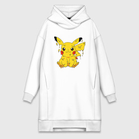 Платье-худи хлопок с принтом Потекший Пикачу в Белгороде,  |  | anime | picachu | pikachu | аниме | милый | пика | пикачу | покебол | покемон