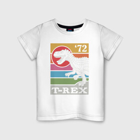Детская футболка хлопок с принтом T-rex Dino 72 в Белгороде, 100% хлопок | круглый вырез горловины, полуприлегающий силуэт, длина до линии бедер | dino | rex | roar | t rex | дино | динозавр | динозавры