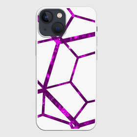 Чехол для iPhone 13 mini с принтом Hexagon в Белгороде,  |  | hexagon | lines | purple | violet | линии | фиолетовый многоугольник | шестиугольник