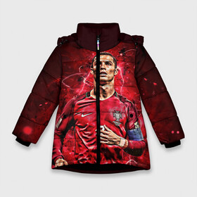 Зимняя куртка для девочек 3D с принтом Cristiano Ronaldo (Portugal) в Белгороде, ткань верха — 100% полиэстер; подклад — 100% полиэстер, утеплитель — 100% полиэстер. | длина ниже бедра, удлиненная спинка, воротник стойка и отстегивающийся капюшон. Есть боковые карманы с листочкой на кнопках, утяжки по низу изделия и внутренний карман на молнии. 

Предусмотрены светоотражающий принт на спинке, радужный светоотражающий элемент на пуллере молнии и на резинке для утяжки. | 7 | cr | cr7 | cristiano | fc | fifa | footbal | juventus | madrid | portugal | real | ronaldo | soccer | криштиану | лига | мяч | мячик | поле | португалия | роналду | спорт | форма | футбол | футболист | футбольная | футбольный | чемпион |