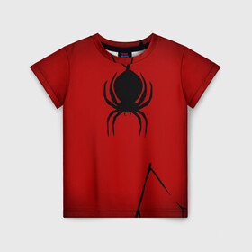 Детская футболка 3D с принтом Паук 3D в Белгороде, 100% гипоаллергенный полиэфир | прямой крой, круглый вырез горловины, длина до линии бедер, чуть спущенное плечо, ткань немного тянется | абстракция | екстура | илюстрация | искуство | культура | минимализм | нити | паук | паутина