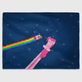 Плед 3D с принтом Nyan cat x Pony в Белгороде, 100% полиэстер | закругленные углы, все края обработаны. Ткань не мнется и не растягивается | my little pony | nyan cat | дружба это чудо | единорог | единороги | май литл пони | мульт | мультфильм | нян кэт