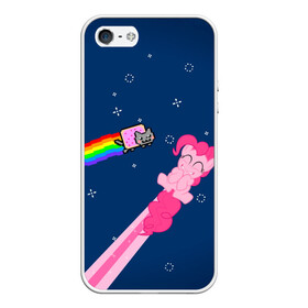 Чехол для iPhone 5/5S матовый с принтом Nyan cat x Pony в Белгороде, Силикон | Область печати: задняя сторона чехла, без боковых панелей | Тематика изображения на принте: my little pony | nyan cat | дружба это чудо | единорог | единороги | май литл пони | мульт | мультфильм | нян кэт