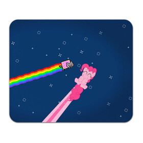 Коврик для мышки прямоугольный с принтом Nyan cat x Pony в Белгороде, натуральный каучук | размер 230 х 185 мм; запечатка лицевой стороны | Тематика изображения на принте: my little pony | nyan cat | дружба это чудо | единорог | единороги | май литл пони | мульт | мультфильм | нян кэт