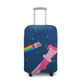 Чехол для чемодана 3D с принтом Nyan cat x Pony в Белгороде, 86% полиэфир, 14% спандекс | двустороннее нанесение принта, прорези для ручек и колес | my little pony | nyan cat | дружба это чудо | единорог | единороги | май литл пони | мульт | мультфильм | нян кэт