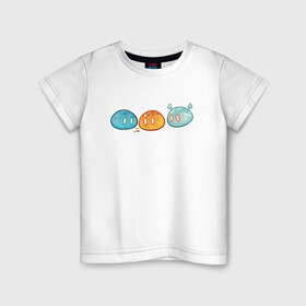 Детская футболка хлопок с принтом Genshin impact Slime trio №1 в Белгороде, 100% хлопок | круглый вырез горловины, полуприлегающий силуэт, длина до линии бедер | Тематика изображения на принте: colorful | cute | genshin impact | slime | геншин | геншин импакт | милота