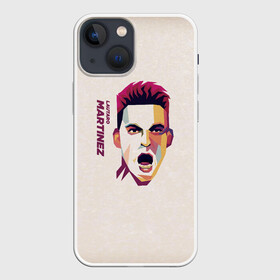 Чехол для iPhone 13 mini с принтом Martinez Pop Art в Белгороде,  |  | argentina | art | champion | football | form | international | lautaro | martinez | player | pop | racing | soccer | uniform | аргентина | интернационале | лаутаро | легенда | мартинес | расинг | форма | футбол | футбола | футболист | чемпио