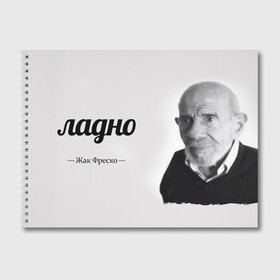 Альбом для рисования с принтом Ладно Жак Фреско в Белгороде, 100% бумага
 | матовая бумага, плотность 200 мг. | meme | жак фреско | загадка | загадка от жака фреско | ладно | лпдно мем | мем | мемы