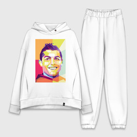 Женский костюм хлопок Oversize с принтом Криштиану Роналду Арт в Белгороде,  |  | cristiano ronaldo | криштиану роналду | лучший бомбардир | нападающий | португалия | португальский | реал мадрид | роналдо | рональдо | футболист