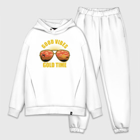 Мужской костюм хлопок OVERSIZE с принтом Good vibes gold time в Белгороде,  |  | beach | good vibes gold time | palm | sea | summer | tropical | вайб | волны | жара | золотое время | летние | лето | море | очки | пальмы | пляж | тропический