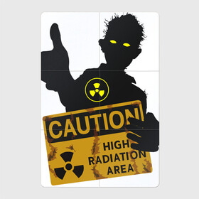Магнитный плакат 2Х3 с принтом зомби с табличкой в Белгороде, Полимерный материал с магнитным слоем | 6 деталей размером 9*9 см | Тематика изображения на принте: зомби | лайк зомби | предупреждение | радиация | экология