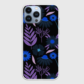 Чехол для iPhone 13 Pro Max с принтом Цветы и листья в Белгороде,  |  | васильки | листья | полевые цветы | ромашки | текстуры | узор | фиолетовые листья | цветы | цветы и листья