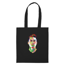 Шоппер 3D с принтом Paulo Dybala Pop Art в Белгороде, 100% полиэстер | Плотность: 200 г/м2; Размер: 34×35 см; Высота лямок: 30 см | art | champion | dybala | football | form | institute | juventus | palermo | paulo | player | pop | soccer | uniform | дибала | институто | легенда | палермо | пауло | форма | футбол | футбола | футболист | чемпион | ювентус