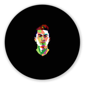 Коврик для мышки круглый с принтом Paulo Dybala Pop Art в Белгороде, резина и полиэстер | круглая форма, изображение наносится на всю лицевую часть | art | champion | dybala | football | form | institute | juventus | palermo | paulo | player | pop | soccer | uniform | дибала | институто | легенда | палермо | пауло | форма | футбол | футбола | футболист | чемпион | ювентус