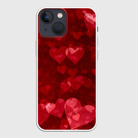 Чехол для iPhone 13 mini с принтом СЕРДЕЧКИ | HEARTS (Z) в Белгороде,  |  | affection | cardiac | fondness | heart | love | loving | любимая | любимый | любовь | любоф | любофф | любофь | надписи | надпись | сердечко | сердце | сердцевина | сердчишко