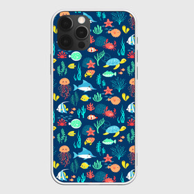 Чехол для iPhone 12 Pro Max с принтом Морские жители в Белгороде, Силикон |  | Тематика изображения на принте: водоросли | звезды | кораллы | крабы | медузы | море | паттерны | рыбы | черепахи