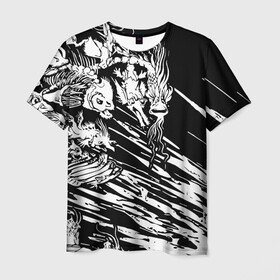Мужская футболка 3D с принтом Морские чудовища в Белгороде, 100% полиэфир | прямой крой, круглый вырез горловины, длина до линии бедер | дракон | кости | монстр | рыба | скелет | страшный | череп | чудовище