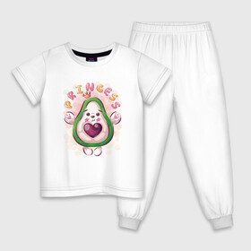 Детская пижама хлопок с принтом Авокадо принцесса в Белгороде, 100% хлопок |  брюки и футболка прямого кроя, без карманов, на брюках мягкая резинка на поясе и по низу штанин
 | Тематика изображения на принте: avocado | cute | dream | fruit | heart | princess | авокадо | милый | музыка | сердечко | сердце | фрукт
