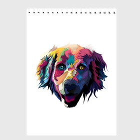 Скетчбук с принтом Цветная собака в Белгороде, 100% бумага
 | 48 листов, плотность листов — 100 г/м2, плотность картонной обложки — 250 г/м2. Листы скреплены сверху удобной пружинной спиралью | животные | звери | разноцветный | собака | терьер