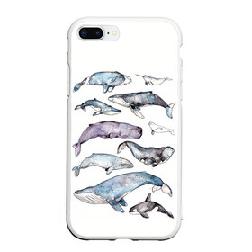 Чехол для iPhone 7Plus/8 Plus матовый с принтом киты в Белгороде, Силикон | Область печати: задняя сторона чехла, без боковых панелей | ocean | sea | киты | море | морской принт | морской фон | океан | паттерн | рыбы | текстуры