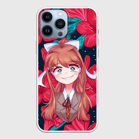 Чехол для iPhone 13 Pro Max с принтом Моника в цветах в Белгороде,  |  | anime | flower | game | games | monika | natsuki | sayori | yuri | аниме | визуальный роман | доки доки | игра | игры | литературный клуб | моника | нацуки | саёри | цветы | юри