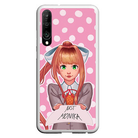 Чехол для Honor P30 с принтом Monika Pop Art в Белгороде, Силикон | Область печати: задняя сторона чехла, без боковых панелей | anime | game | games | monika | natsuki | sayori | yuri | аниме | визуальный роман | доки доки | игра | игры | литературный клуб | моника | нацуки | саёри | юри