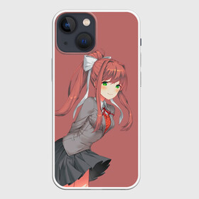 Чехол для iPhone 13 mini с принтом Арт Моника в Белгороде,  |  | anime | game | games | monika | natsuki | sayori | yuri | аниме | визуальный роман | доки доки | игра | игры | литературный клуб | моника | нацуки | саёри | юри