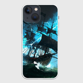 Чехол для iPhone 13 mini с принтом Летучий голландец в Белгороде,  |  | корабль | летучий голландец | море | парусник | пиратский | старинный