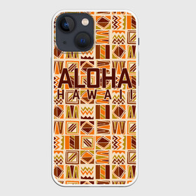 Чехол для iPhone 13 mini с принтом АЛОХА ГАВАЙИ, ALOHA, SUMMER в Белгороде,  |  | aloha | aloha hawaii | hawaii | serfing | summer | гаваи | гавайи | гавайский паттрен | дайвинг | лето | море | отпуск | пляж | серфинг | текстура