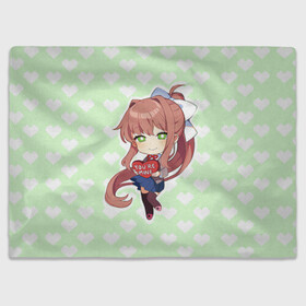 Плед 3D с принтом Chibi Monika в Белгороде, 100% полиэстер | закругленные углы, все края обработаны. Ткань не мнется и не растягивается | ddlc | doki doki literature club | monika | моника