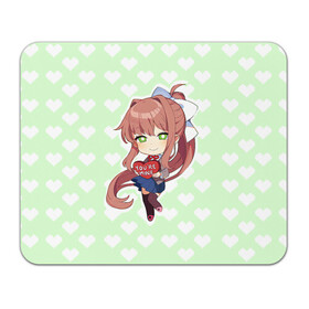 Коврик для мышки прямоугольный с принтом Chibi Monika в Белгороде, натуральный каучук | размер 230 х 185 мм; запечатка лицевой стороны | ddlc | doki doki literature club | monika | моника